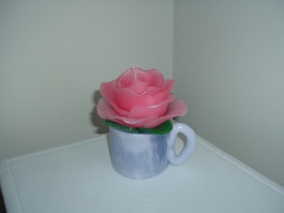 Rose Tea Cup with Leaves